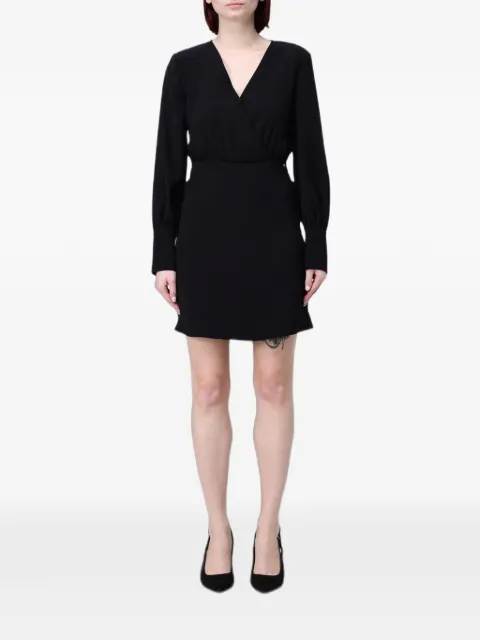 Armani Exchange wrap-style long-sleeve mini dress Black XW002205AF16125