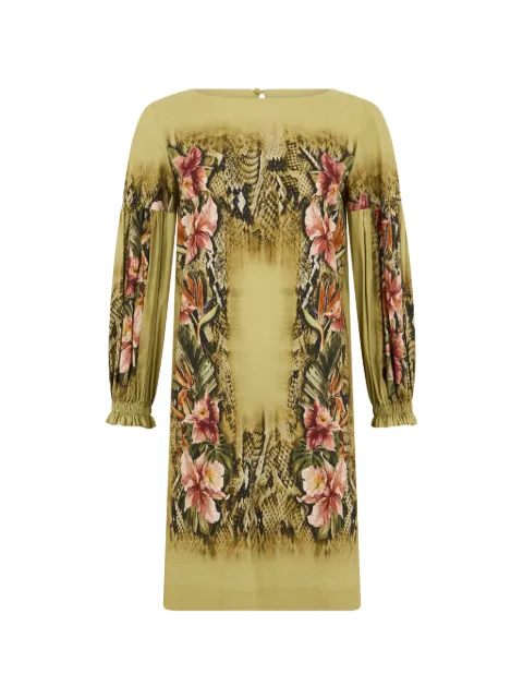 Alberta Ferretti floral-print animal-print mini dress Green A04431642