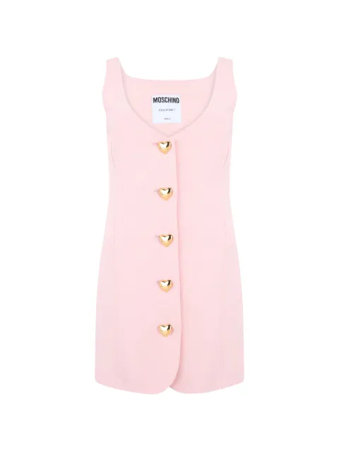 Moschino heart-button sleeveless mini dress Pink A04215525