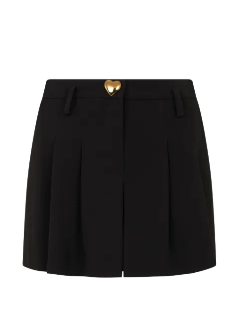 Moschino heart-button pleated shorts Black A03345525