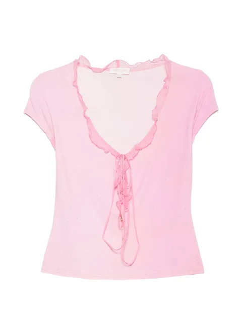 Roberto Cavalli Vintage 2000s ruffled-collar T-shirt Pink RC250BXB