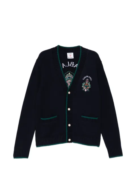 Casablanca logo-embroidered cardigan Blue UPF26KW142901