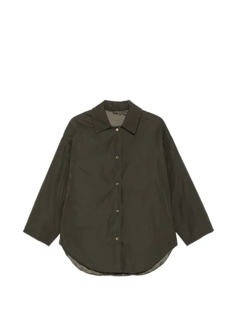Max Mara Mtccarlotta logo-engraved snap-button coat Green 2629486014600