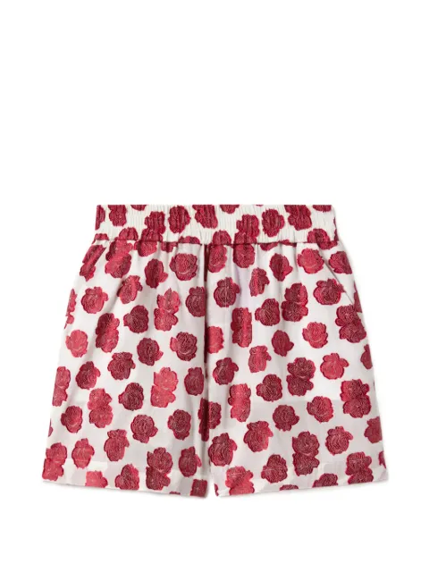 La DoubleJ rose white in voile fil coupé pull-up shorts White TRO0117FCP010ROS07WH01