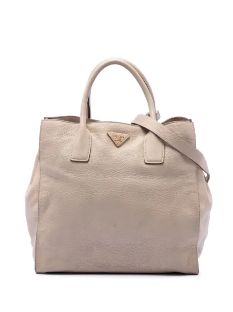 Prada Pre-Owned 2013-2026 Vitello Daino Open Convertible Tote satchel Neutrals TRYSH4Y7B12AIV0J