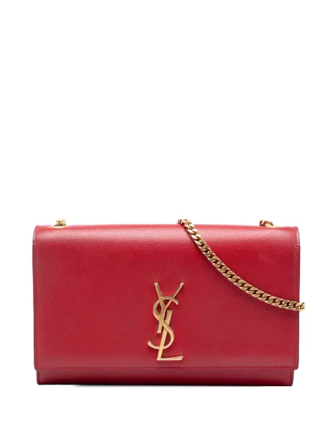 Saint Laurent Pre-Owned 2014 Medium Grain De Poudre Monogram Kate crossbody bag Red FNPUOZ99U9FS8F9U