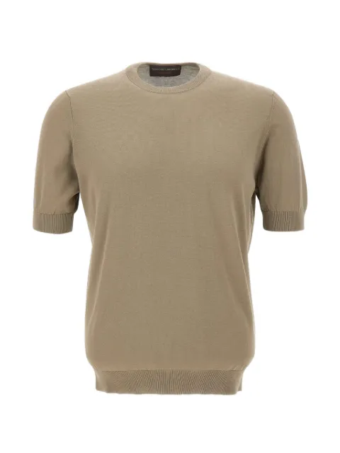 Filippo De Laurentiis short-sleeve crêpe cotton sweater Green GC1MCCR14R511