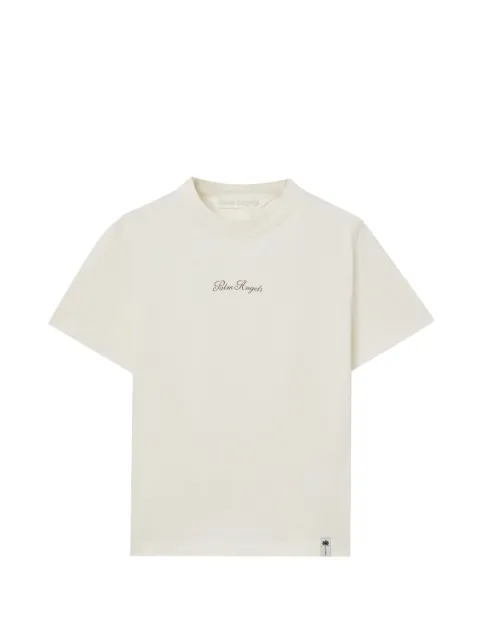 Palm Angels Paradise logo-print T-shirt Neutrals PAWAA06W26JR040360