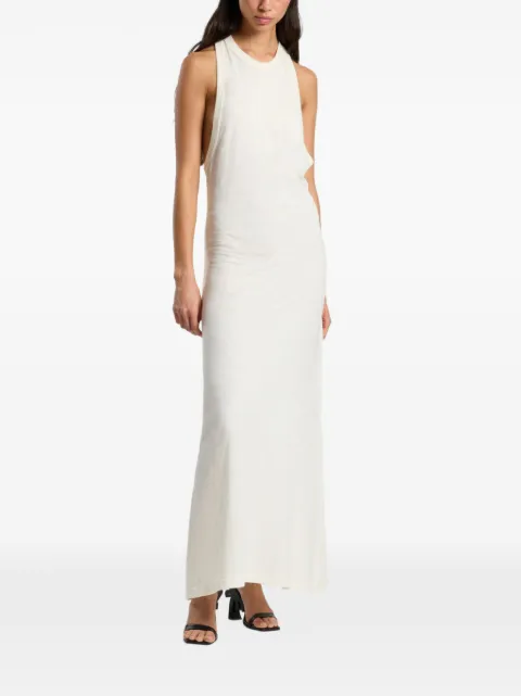 Palm Angels curved-logo maxi dress Neutrals PAWDH01F26JR010363