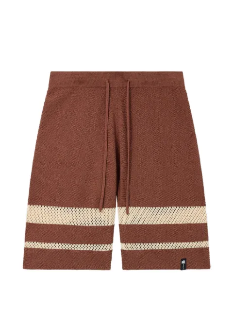 Palm Angels Palm Type loose-knit shorts Brown PAMHM01F26KN016063