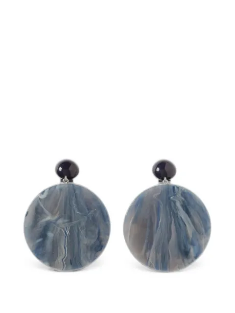 Emporio Armani marbled-effect drop earrings Blue EW004519AF25244
