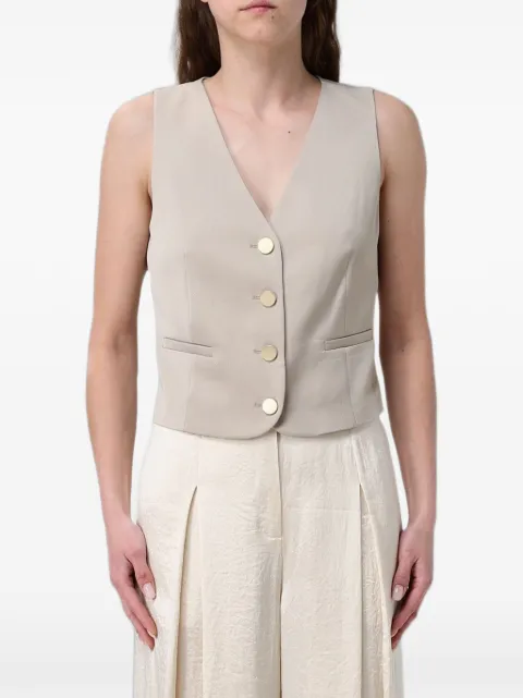 Armani Exchange chain-detail single-breasted waistcoat Neutrals XW001954AF21553