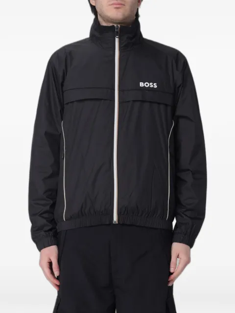 BOSS logo-print zip-up jacket Black 50551069