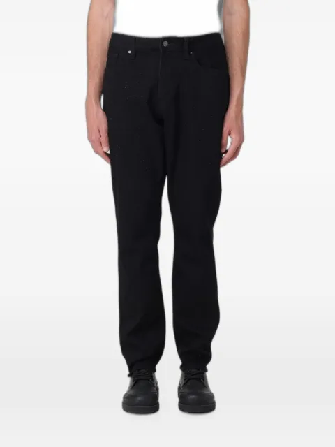 Armani Exchange logo-patch slim-fit jeans Black XM000070AF24510M8088