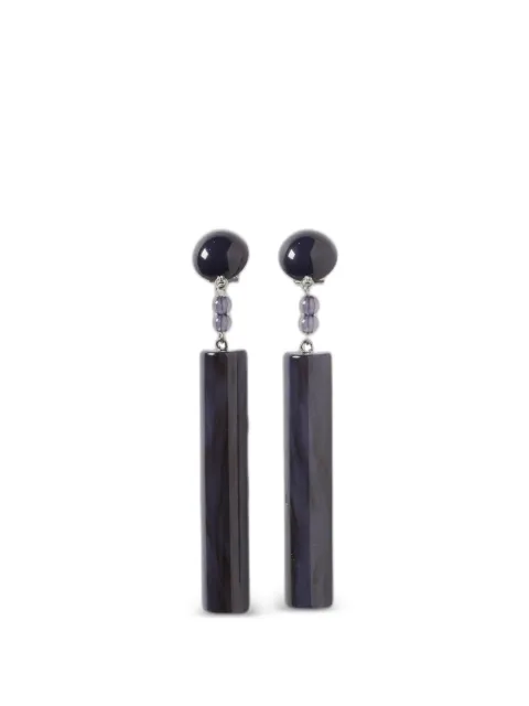 Emporio Armani marbled-effect logo-print earrings Silver EW004528AF25293UB130