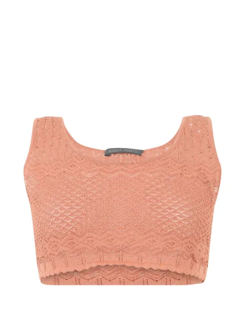 Alberta Ferretti crochet-knit crop top Pink A08881600