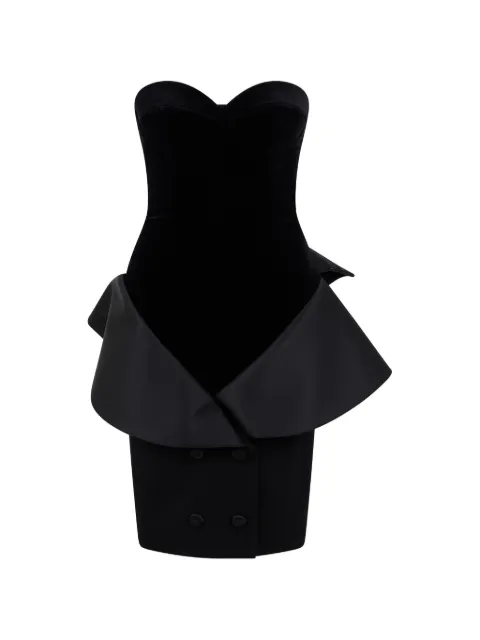 Moschino sweetheart-neck draped mini dress Black A04305517