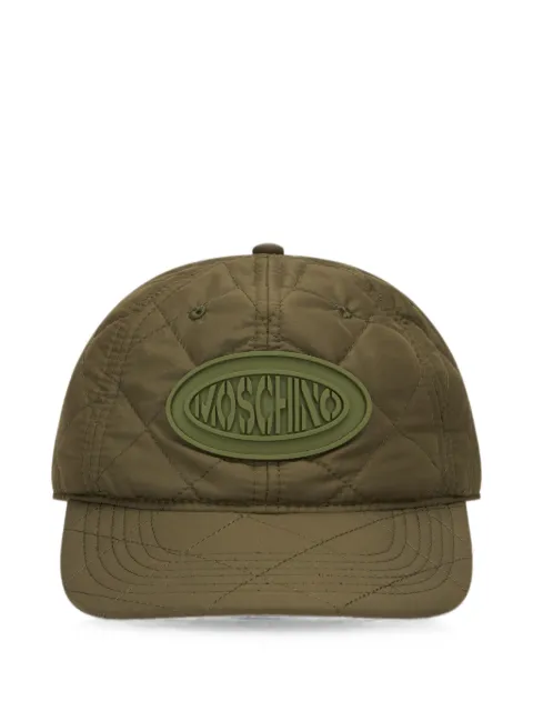 Moschino quilted logo-patch cap Green A92238269