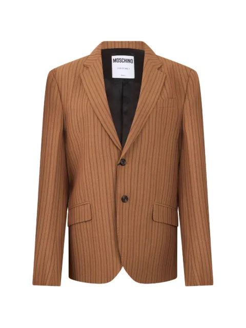 Moschino pinstripe graffiti-print suit Brown A25017032