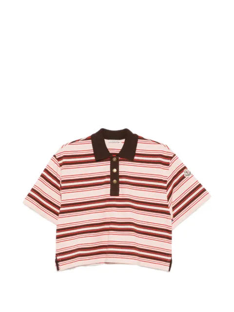 Moncler striped short-sleeve polo shirt Pink L20938A0000489BHU