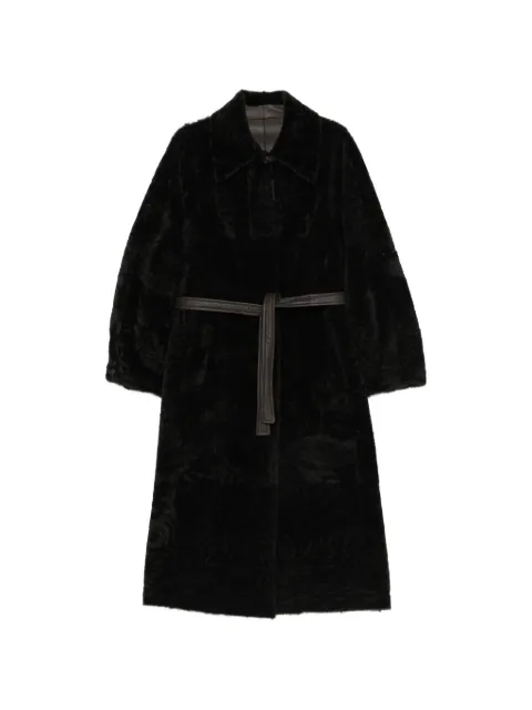 Blancha belted shearling coat Brown 26190300