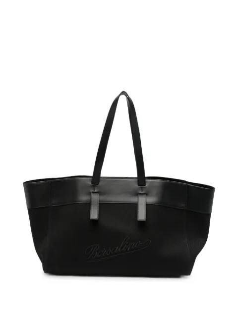 Borsalino logo-embroidered tote bag Black BOSH003SMG0Z99SP