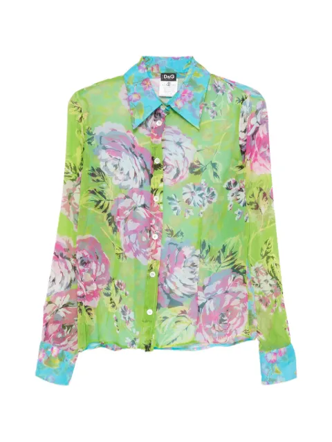 Dolce & Gabbana Pre-Owned 2000s floral-print shirt Green DG250BVT