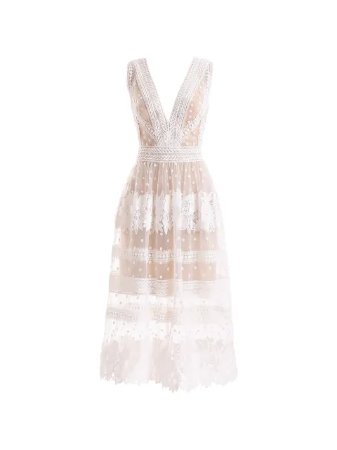 Gemy Maalouf floral-lace tulle dress White GMCPS277978SD