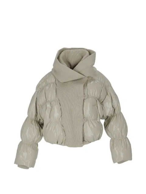 Diesel ribbed-knit quilted jacket Neutrals A221620EFAB