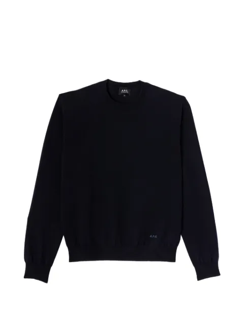 A.P.C. Mathieu logo-embroidered sweater Blue WVAWMH23483