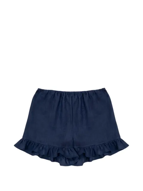 Sleeper ruffle-trim linen shorts Blue PFSH01P004HD