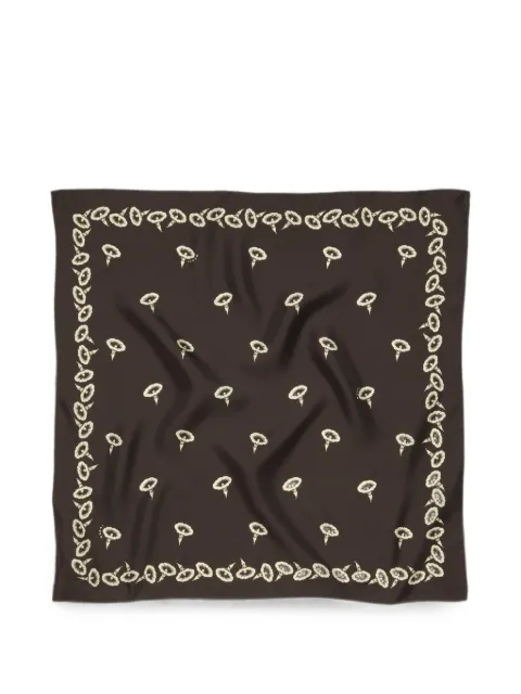 Marni brown silk foulard with floral print Brown ACMC0204J0UTSG51