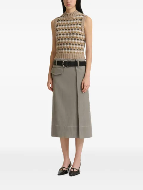 Marni gray wool midi skirt with pocket Grey GOMA0845J0UTWA46
