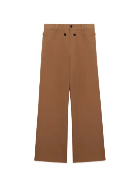 Marni brown technical wool trousers with buttoned flap Brown PUMU0358A0UTWA55