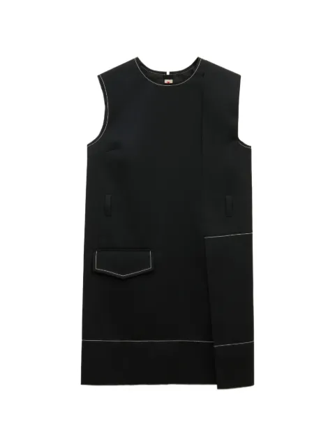 Marni black wool wrap-effect mini dress with pocket Black ABMA1571J0UTWA54