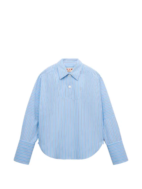Marni light blue striped poplin shirt with bib insert Blue TTMA0460J0UTC644