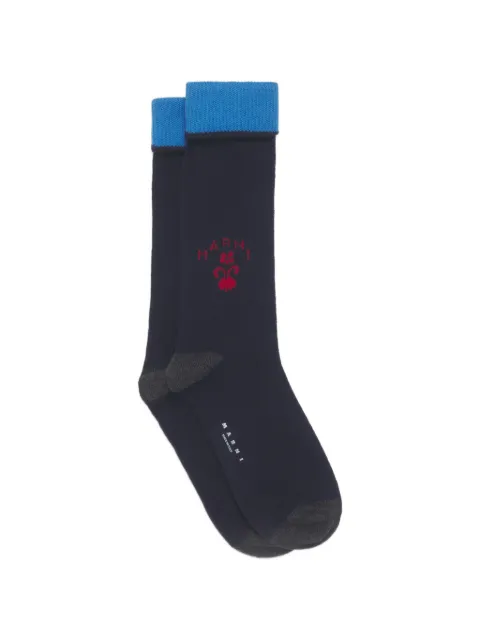 Marni logo-embroidered socks Blue SKZC0154Q0UFZ416