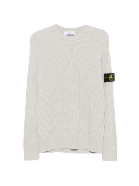Stone Island logo-patch ribbed-knit sweater Grey L2S155100053S00C2