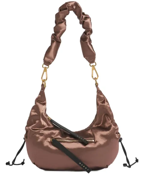 Marni smocked toggle-secured shoulder bag Brown SCMP0092U0P9285