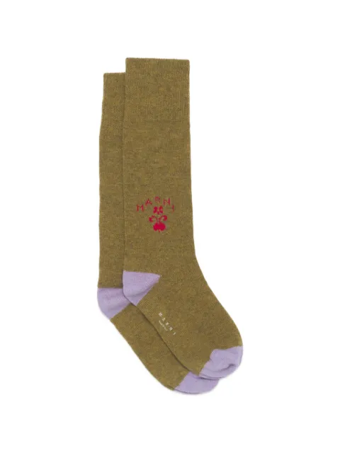 Marni logo-knit rib-trimmed socks Green SKMC0224Q0UFZ416