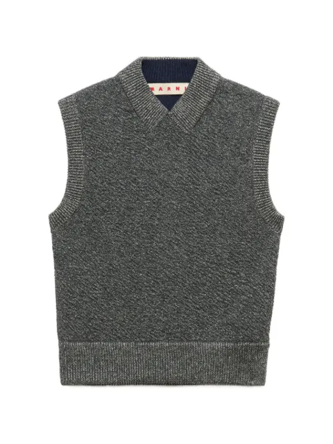 Marni gray wool vest with lurex detailing Grey CVMD0168Q0UFH556