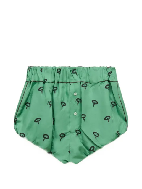 Marni green silk twill bloomers with floral print Green PAMA0648J0UTSG51