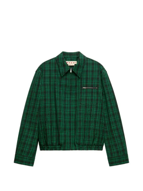 Marni checked wool-gabardine jacket Green JUMU0221A0UTWA60