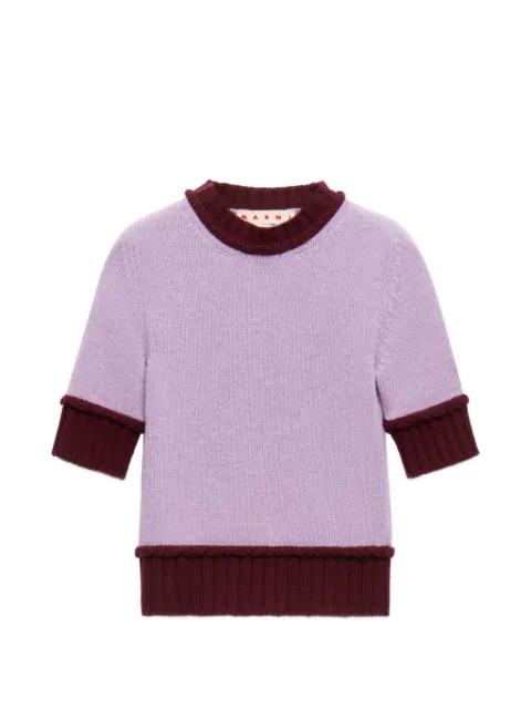 Marni purple wool blend jumper with contrast trims Purple GCMD0675EQUFH603