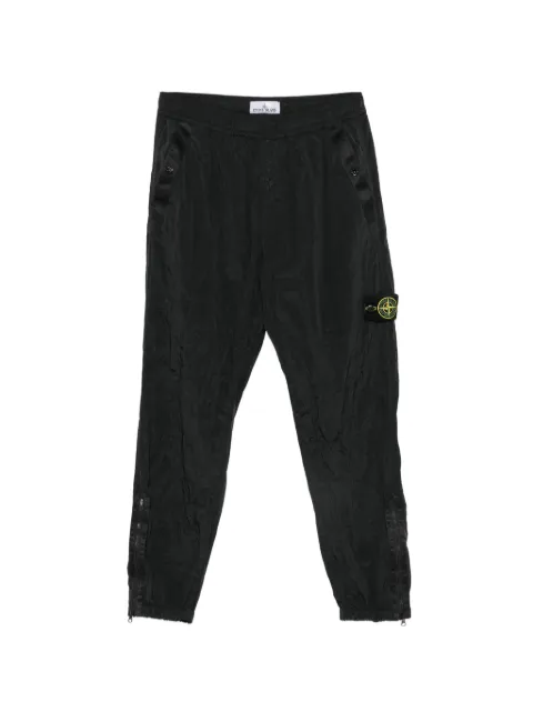 Stone Island logo-patch crinkled track pants Black L2S153100011S0019
