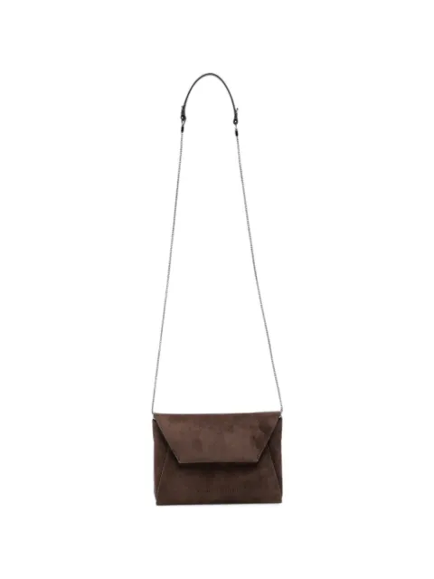 Brunello Cucinelli suede chain-link cross body bag Brown MWDLD2722C9885