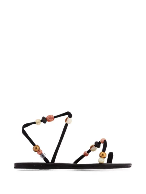 Ancient Greek Sandals Eleftheria bead-embellished sandals Black ELEFTHERIABEADSBLACK