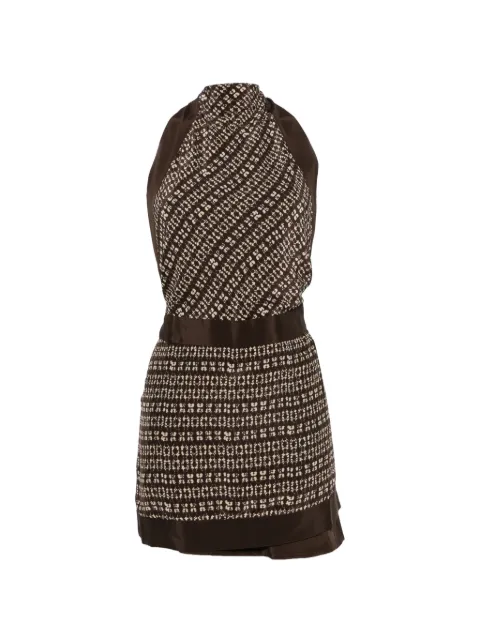 SIR. Astrid printed halter-neck mini dress Brown SIR2261003