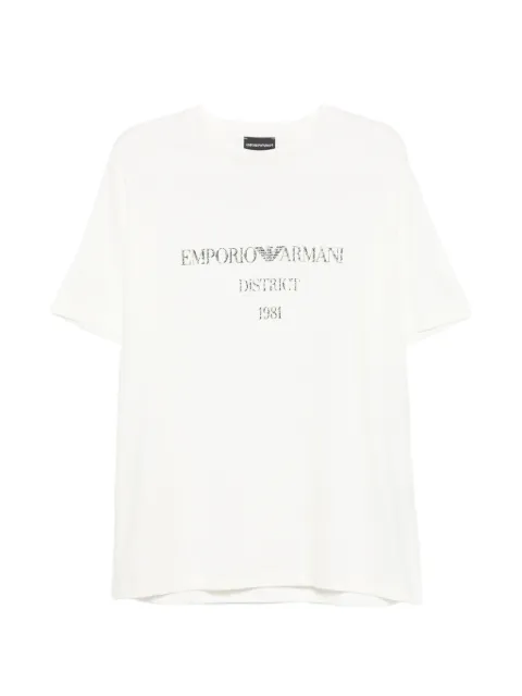 Emporio Armani logo-print crew-neck T-shirt White EM007283AF29523