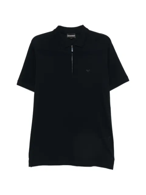 Emporio Armani zip-fastening logo-embroidered polo shirt Blue EM006624AF12955